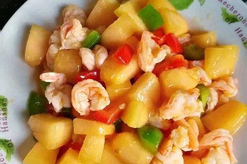 明星吃哈密瓜炒虾仁视频,哈密瓜炒虾仁，美味与颜值并存